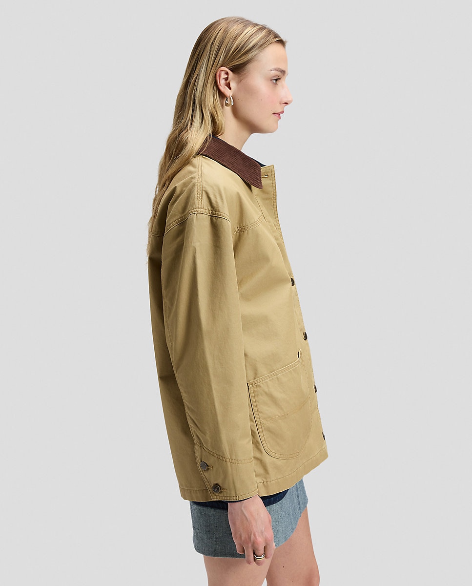 Chaqueta de mujer de corte relaxed con bolsillos de trabajo y cuello de pana - Lee - Natural Natural-4
