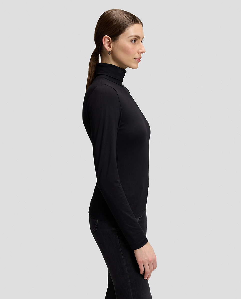 Camiseta de mujer de collo alto y manga larga - Lee - Negro Negro-4