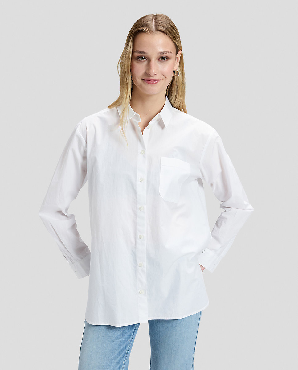 Camisa de mujer de manga larga de corte amplio - Lee - Blanco Blanco-1