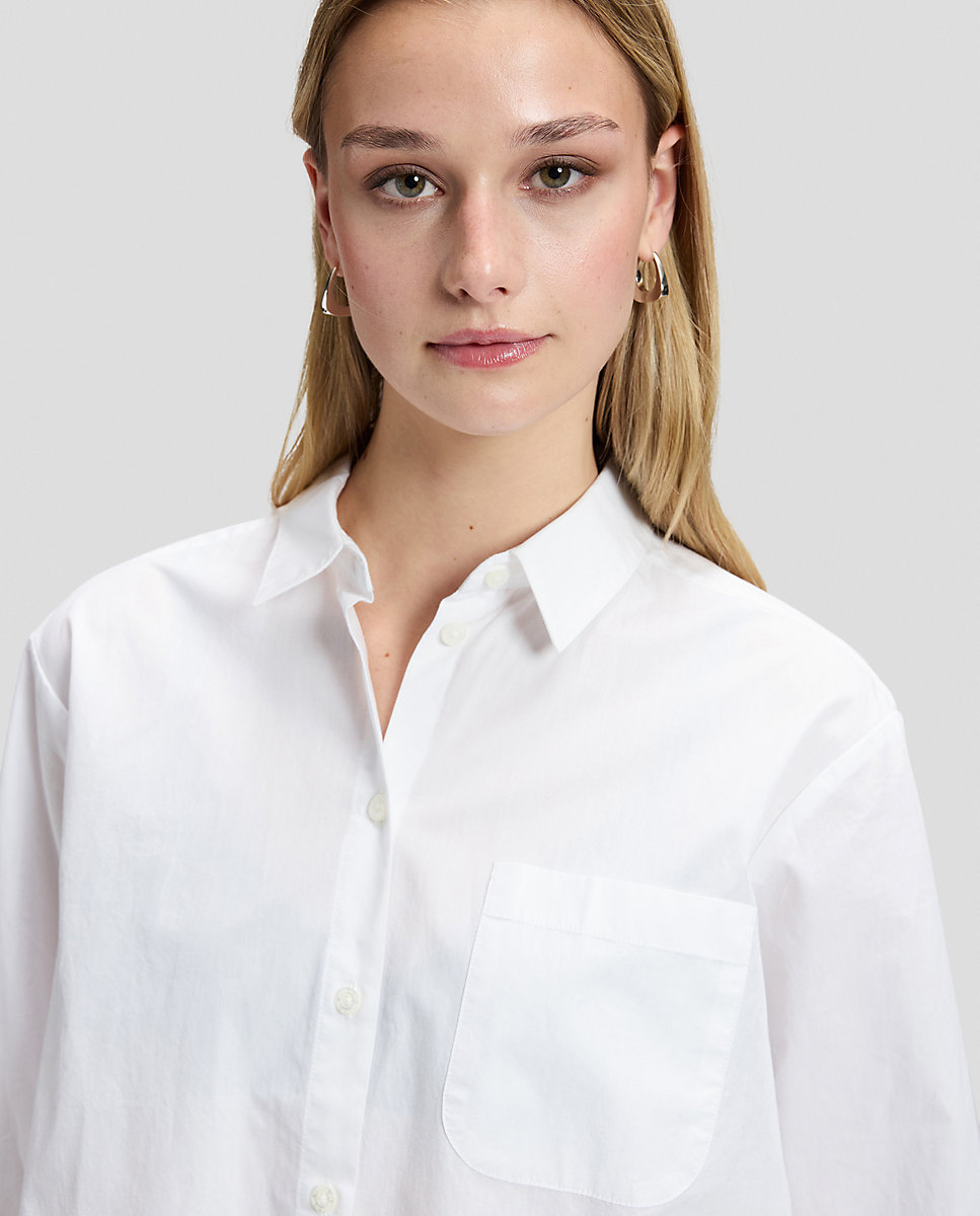 Camisa de mujer de manga larga de corte amplio - Lee - Blanco Blanco-5