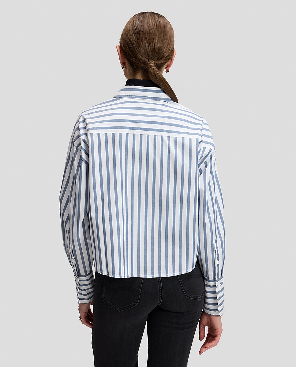Camisa de mujer de manga larga a rayas - Lee - Azul Azul-3