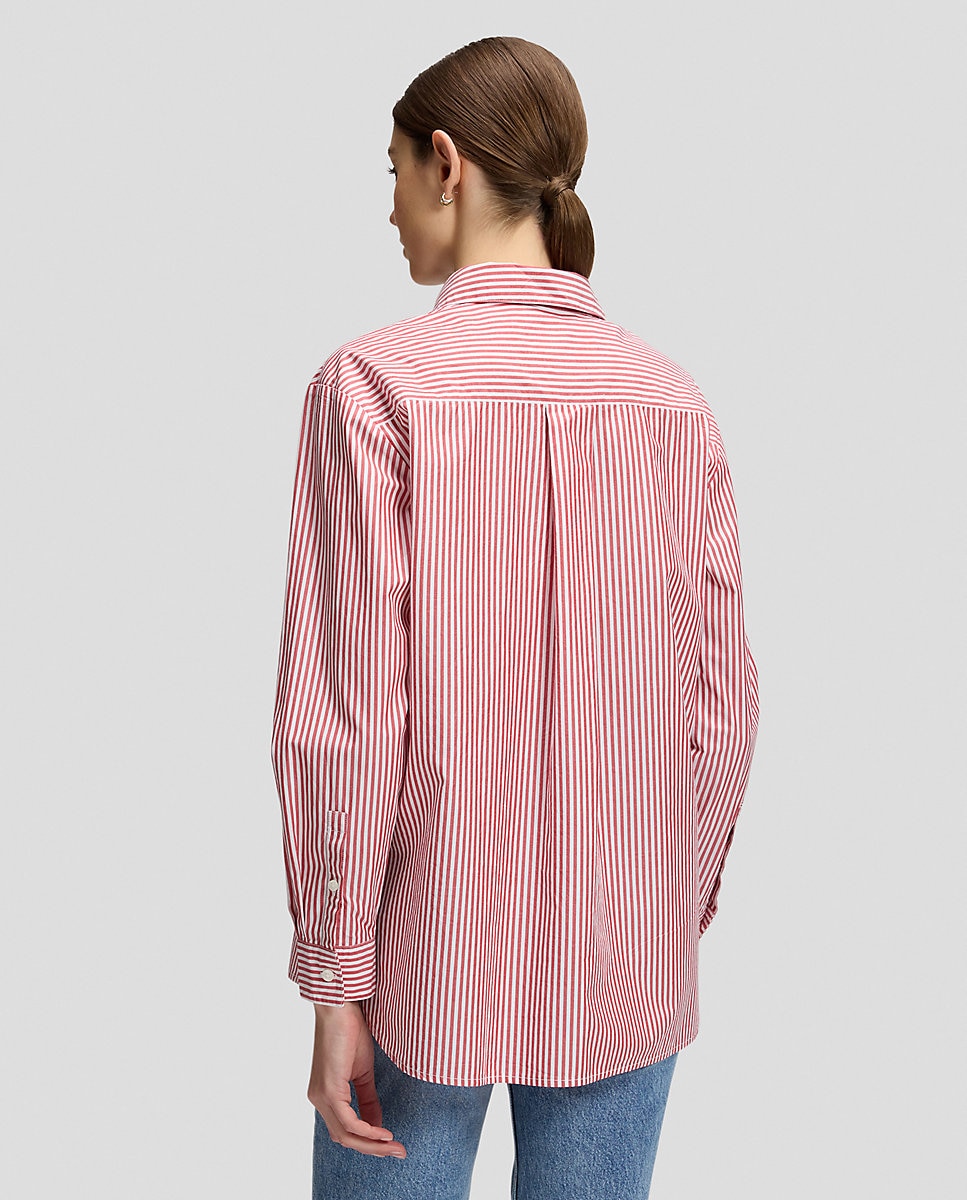 Camisa de mujer de manga larga de corte amplio - Lee - Rojo Rojo-3