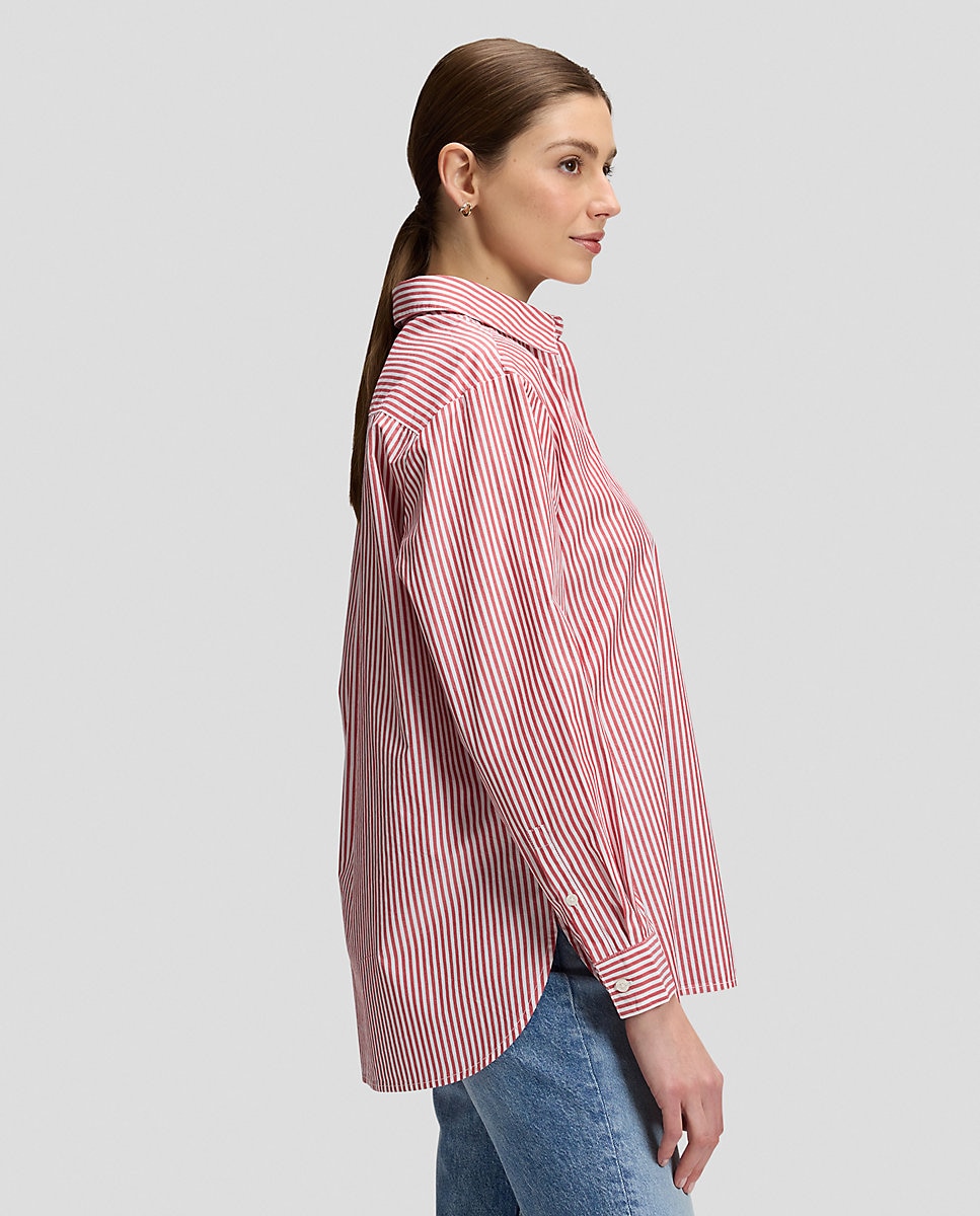Camisa de mujer de manga larga de corte amplio - Lee - Rojo Rojo-4