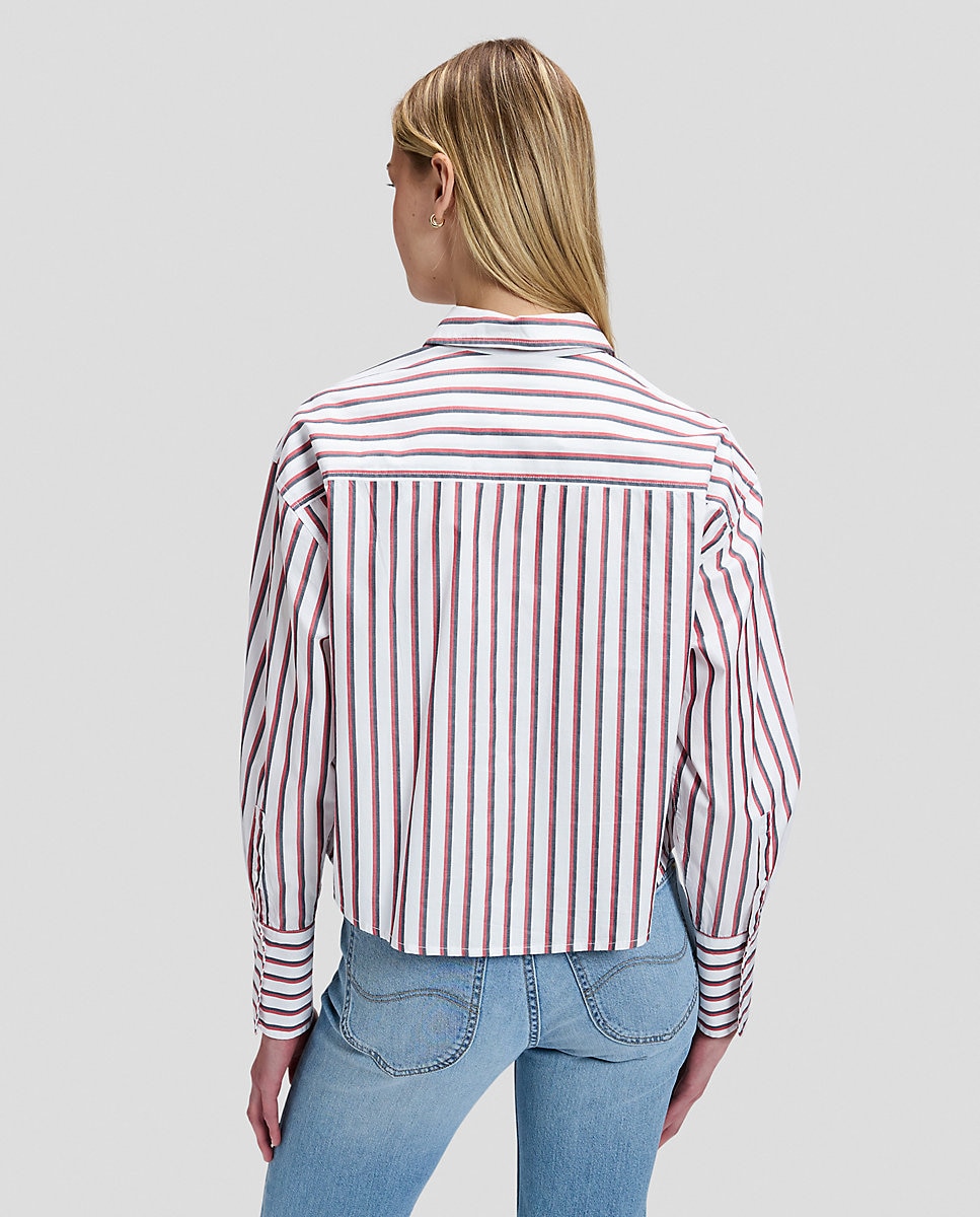 Camisa de mujer de manga larga a rayas - Lee - Rojo Rojo-3