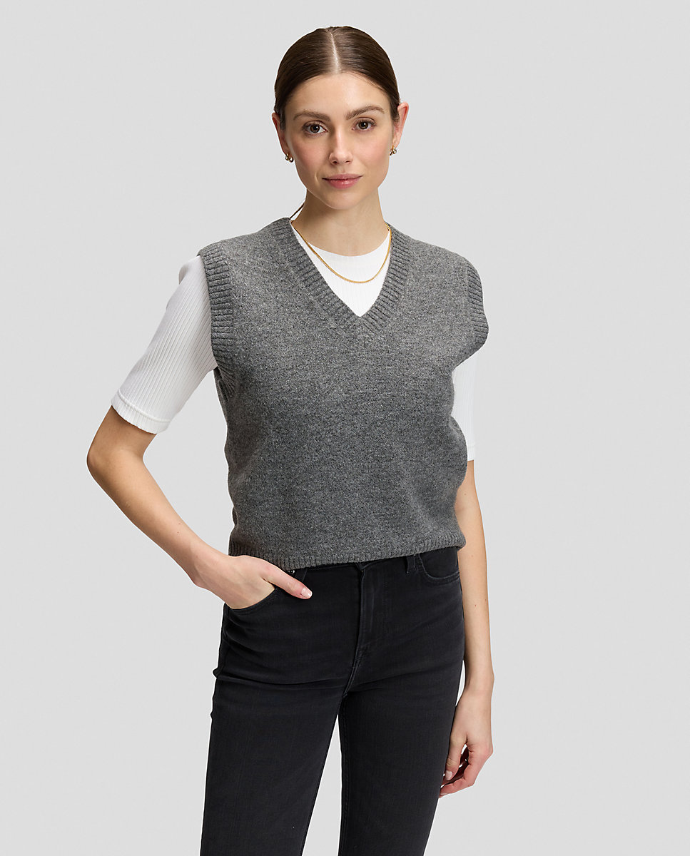 Chaleco de punto de mujer - Lee - Gris Gris-1