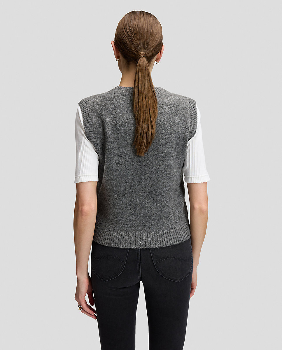 Chaleco de punto de mujer - Lee - Gris Gris-2