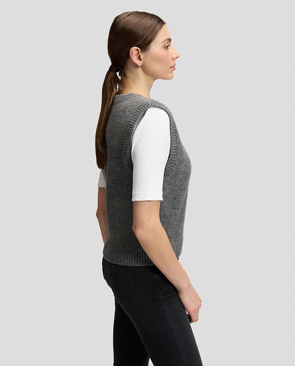 Chaleco de punto de mujer - Lee - Gris Gris-4