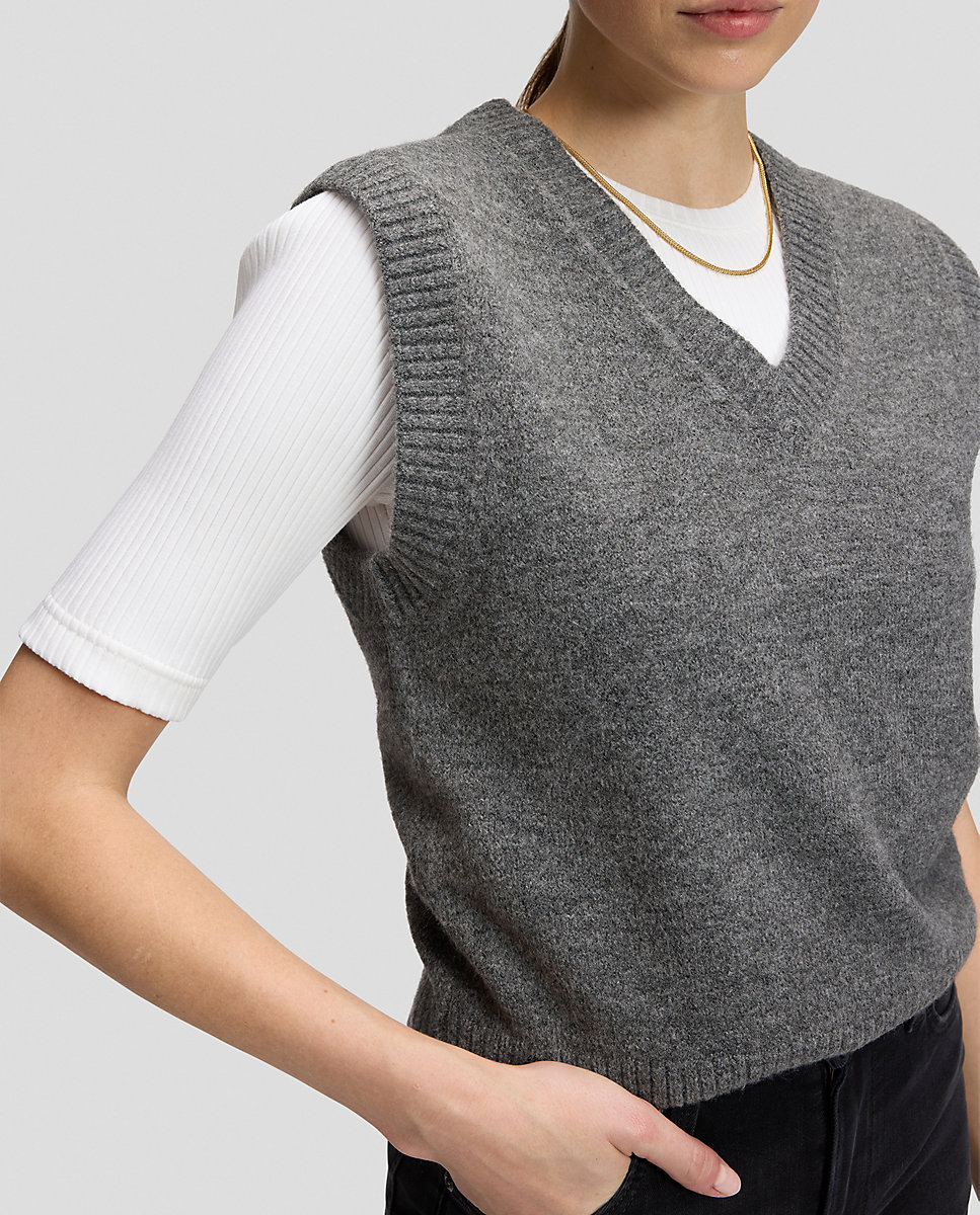 Chaleco de punto de mujer - Lee - Gris Gris-5