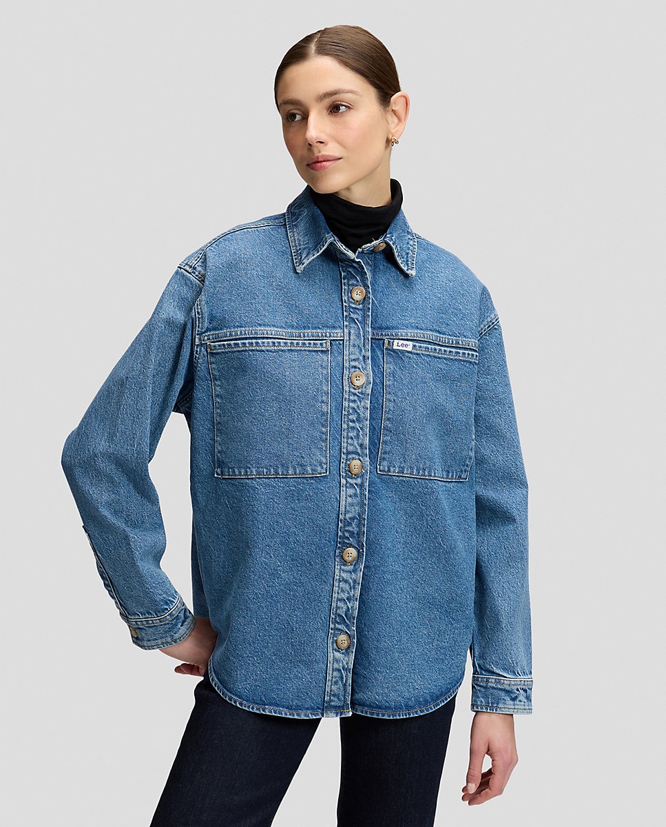 Sobrecamisa vaquera de mujer de corte relajado - Lee - Azul Azul-1