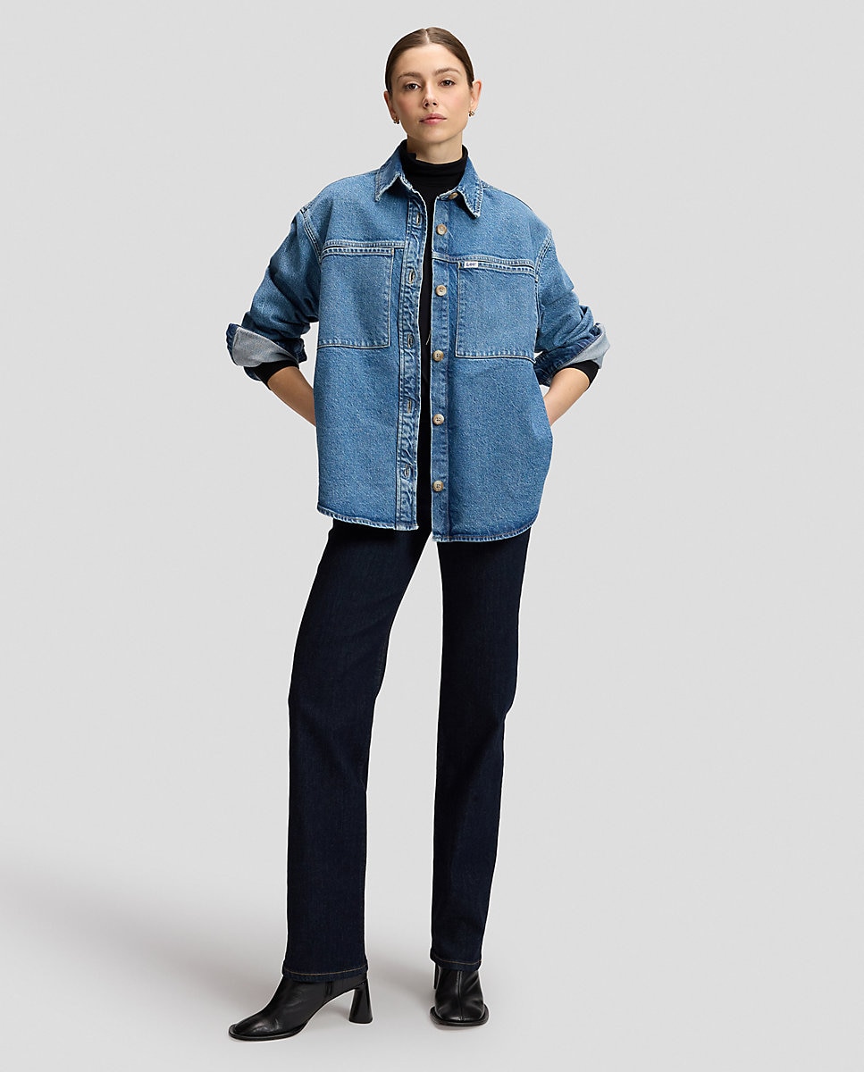 Sobrecamisa vaquera de mujer de corte relajado - Lee - Azul Azul-3