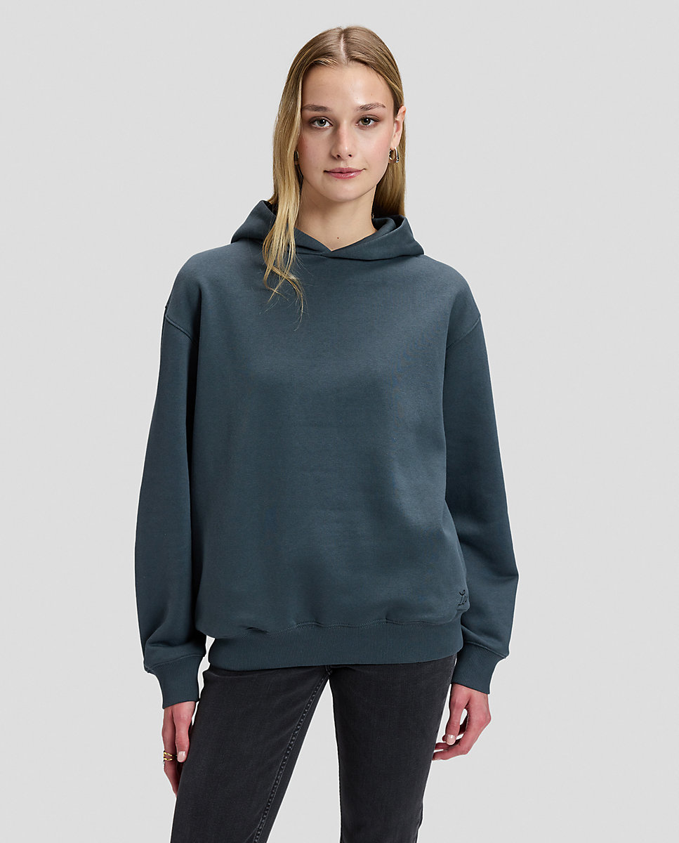 Sudadera de mujer con capucha de corte relajado - Lee - Negro Negro-1
