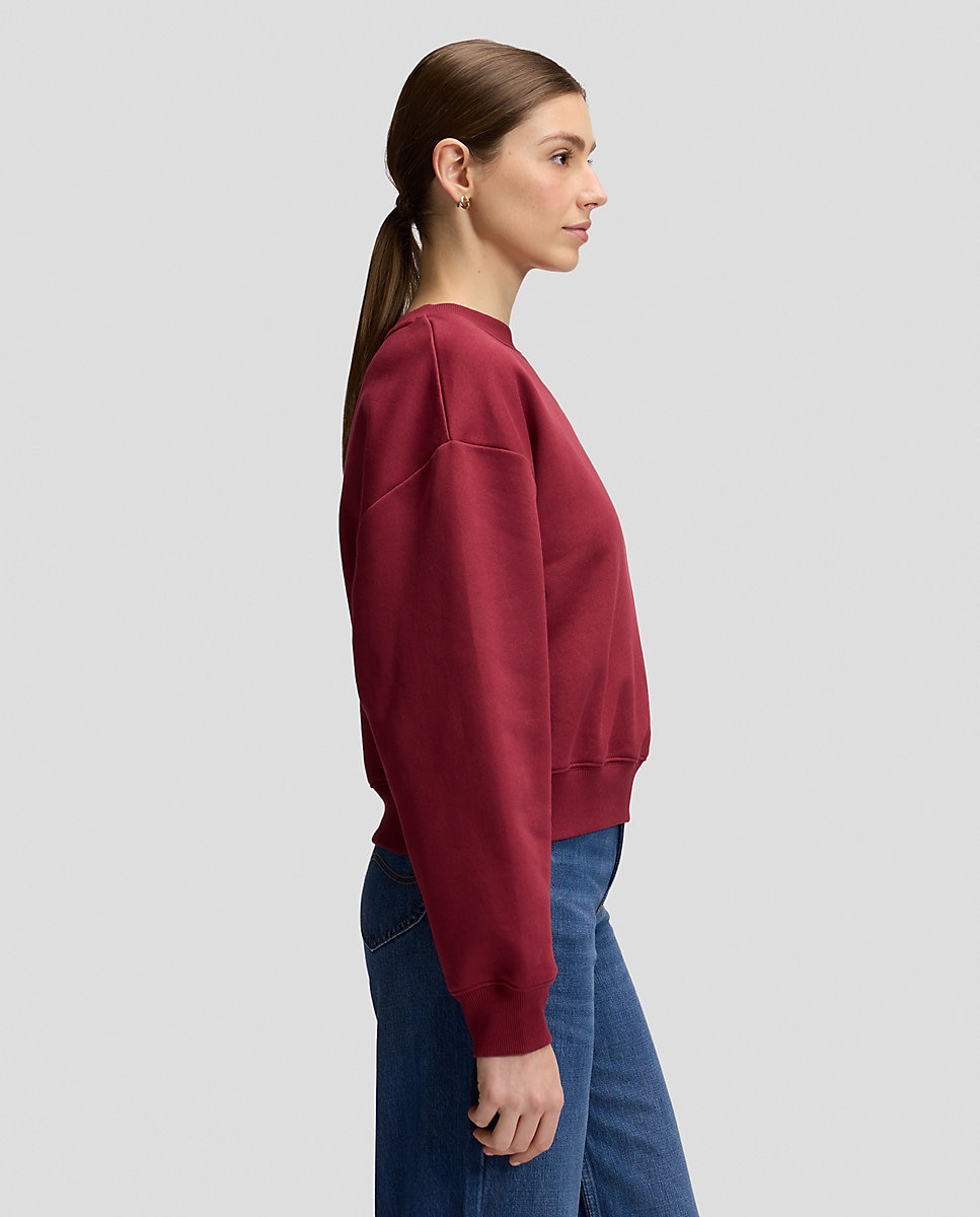 Sudadera de mujer de cuello redondo de corte relaxed - Lee - Rojo Rojo-4
