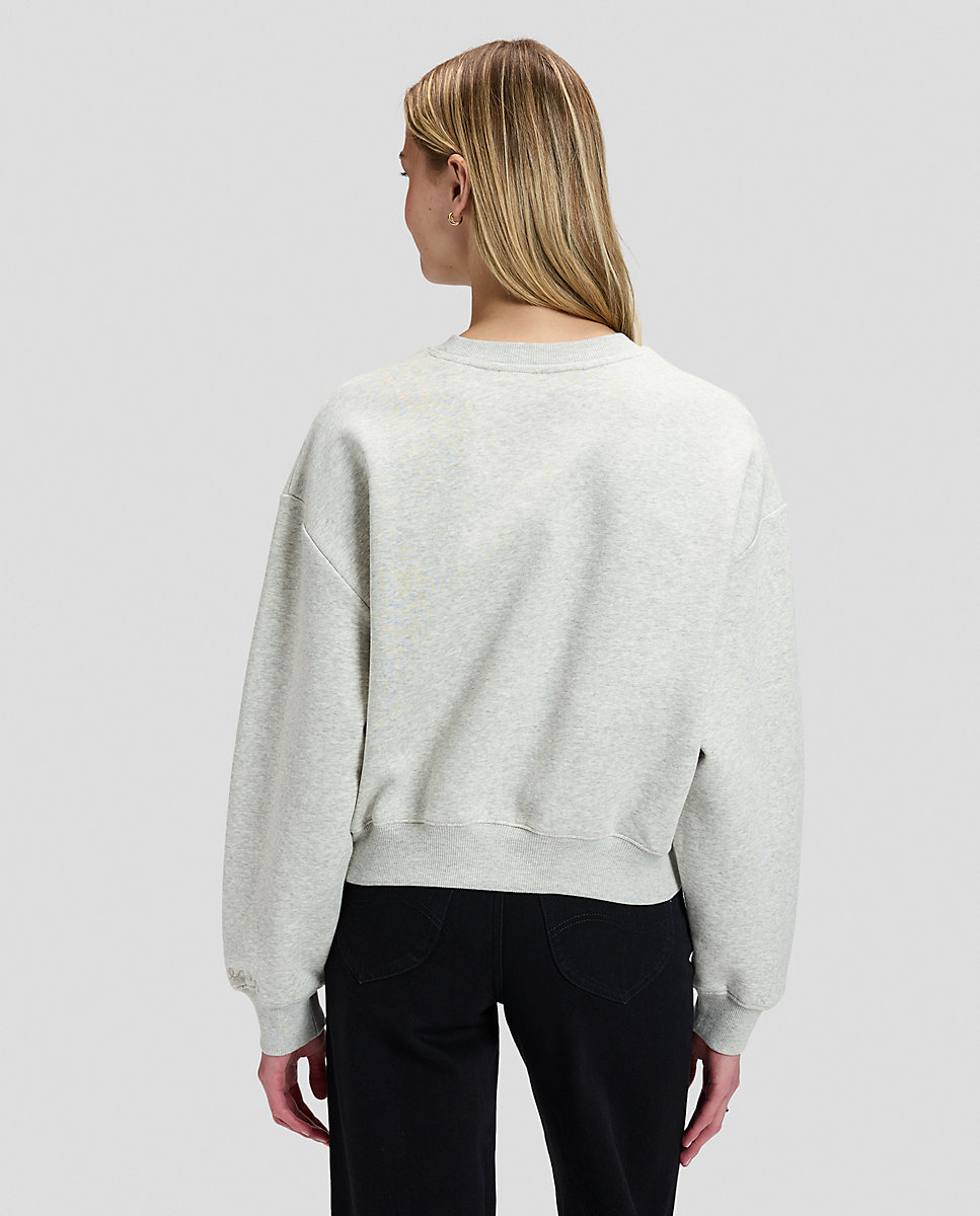 Sudadera de mujer de cuello redondo de corte relaxed - Lee - Gris Gris-3