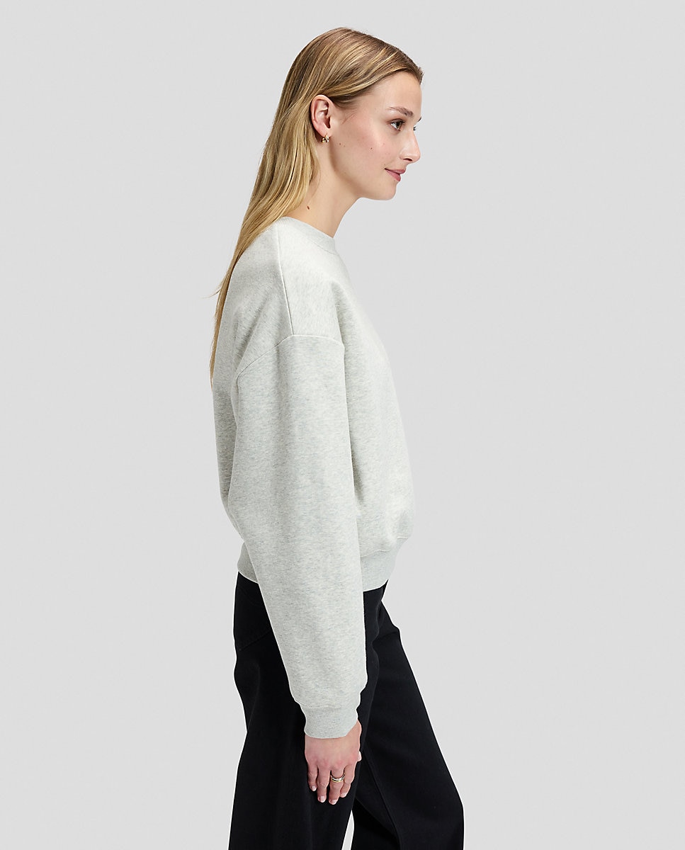 Sudadera de mujer de cuello redondo de corte relaxed - Lee - Gris Gris-4
