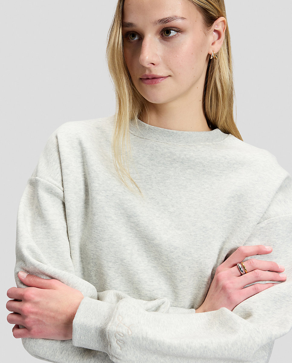 Sudadera de mujer de cuello redondo de corte relaxed - Lee - Gris Gris-5