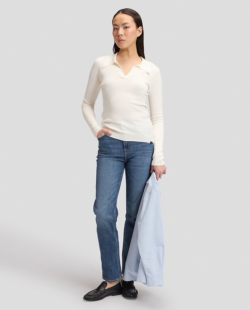 Jersey de mujer con cuello de pico cruzado - Lee - Blanco Blanco-3