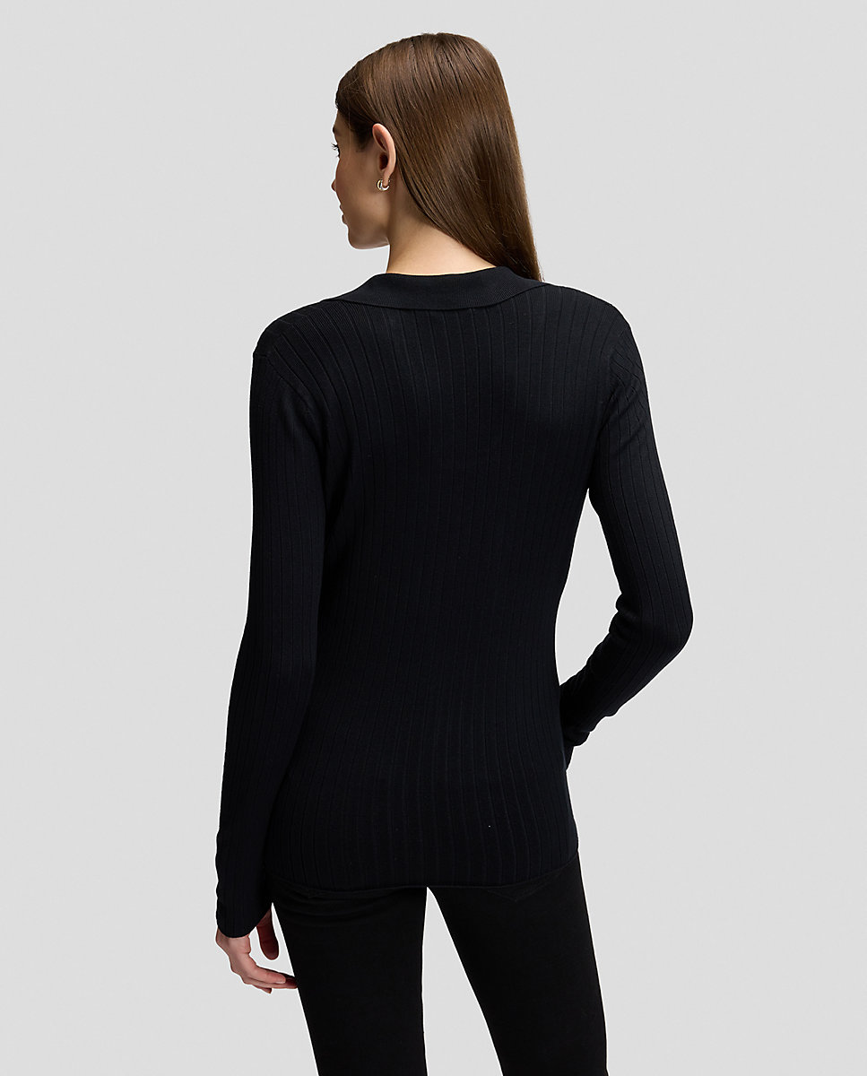 Jersey de mujer con cuello de pico cruzado - Lee - Negro Negro-2