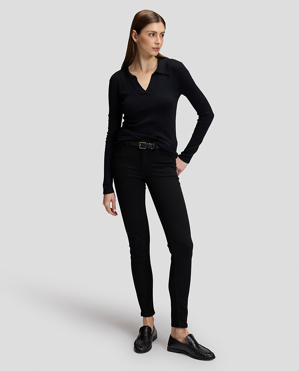 Jersey de mujer con cuello de pico cruzado - Lee - Negro Negro-3