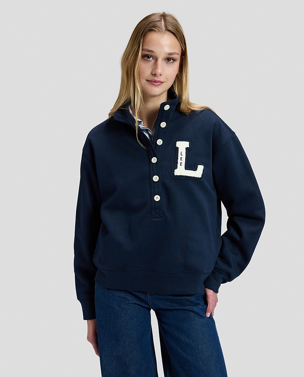 Sudadera de mujer con botones - Lee - Azul Azul-1