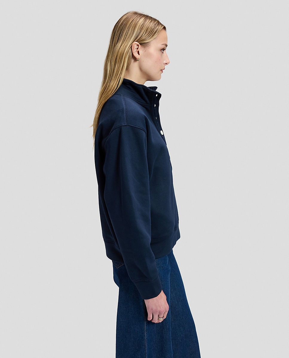 Sudadera de mujer con botones - Lee - Azul Azul-4