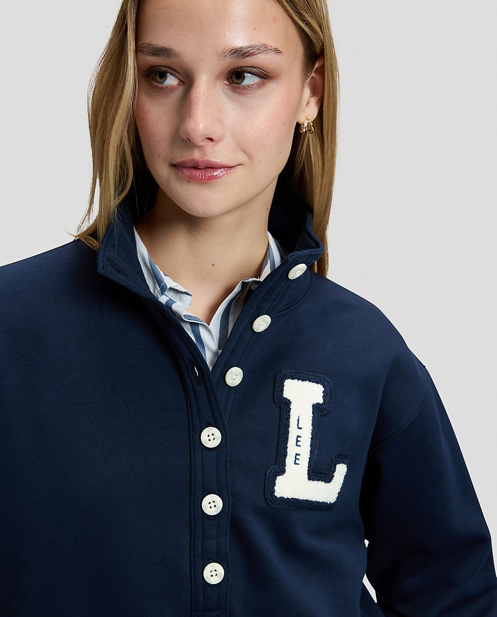 Sudadera de mujer con botones - Lee - Azul Azul-5