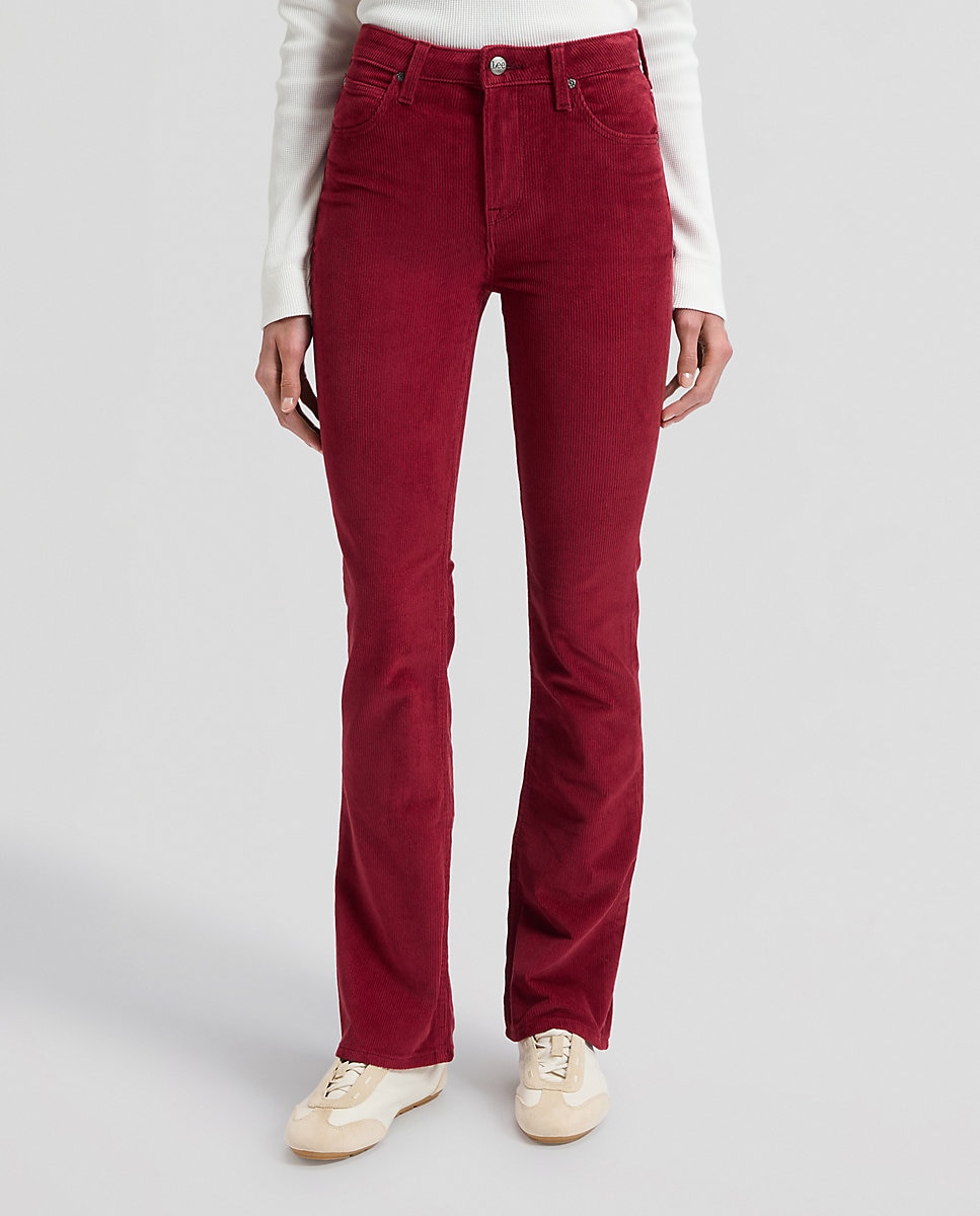 Pantalon campana breese boot de mujer de tiro alto - Lee - Rojo Rojo-1
