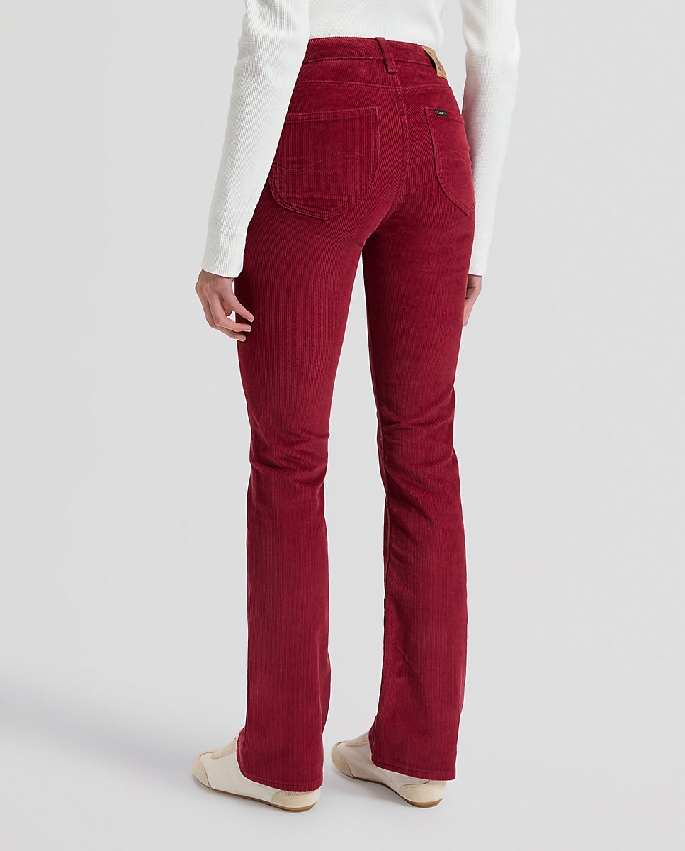 Pantalon campana breese boot de mujer de tiro alto - Lee - Rojo Rojo-3