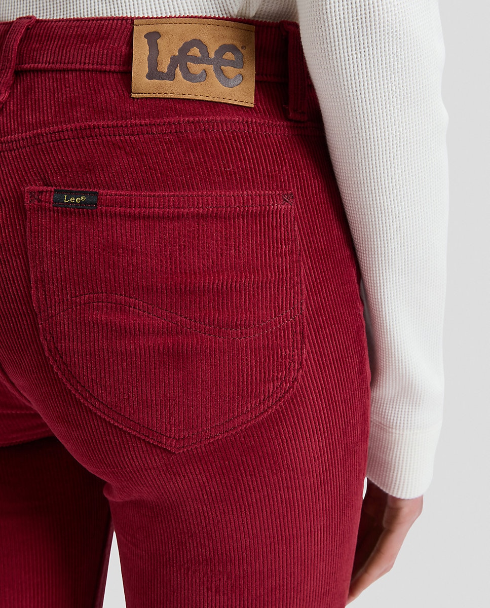 Pantalon campana breese boot de mujer de tiro alto - Lee - Rojo Rojo-5