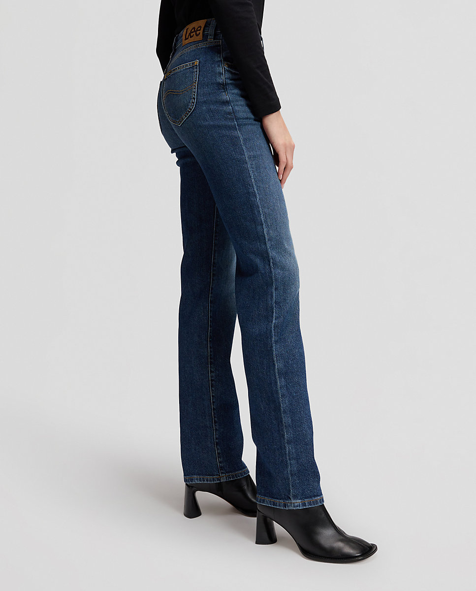 Vaqueros recto london de mujer - Lee - Azul Azul-4