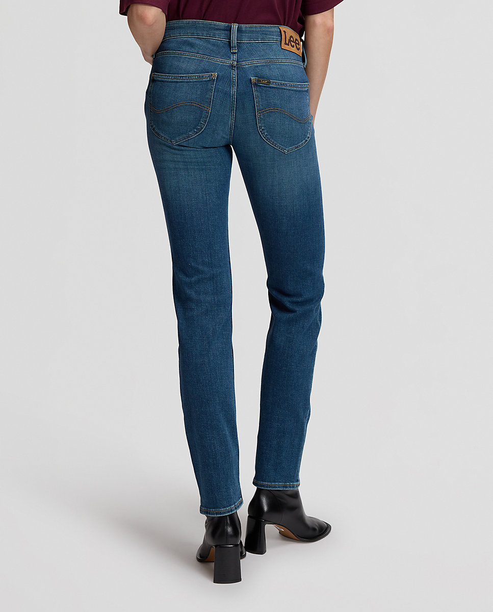 Vaquero recto elly de mujer de tiro medio - Lee - Azul Azul-3