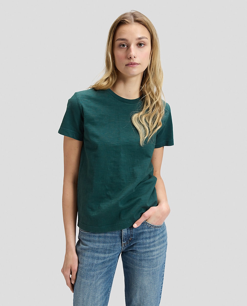 Camiseta de mujer de corte regular y manga corta - Lee - Verde Verde-1