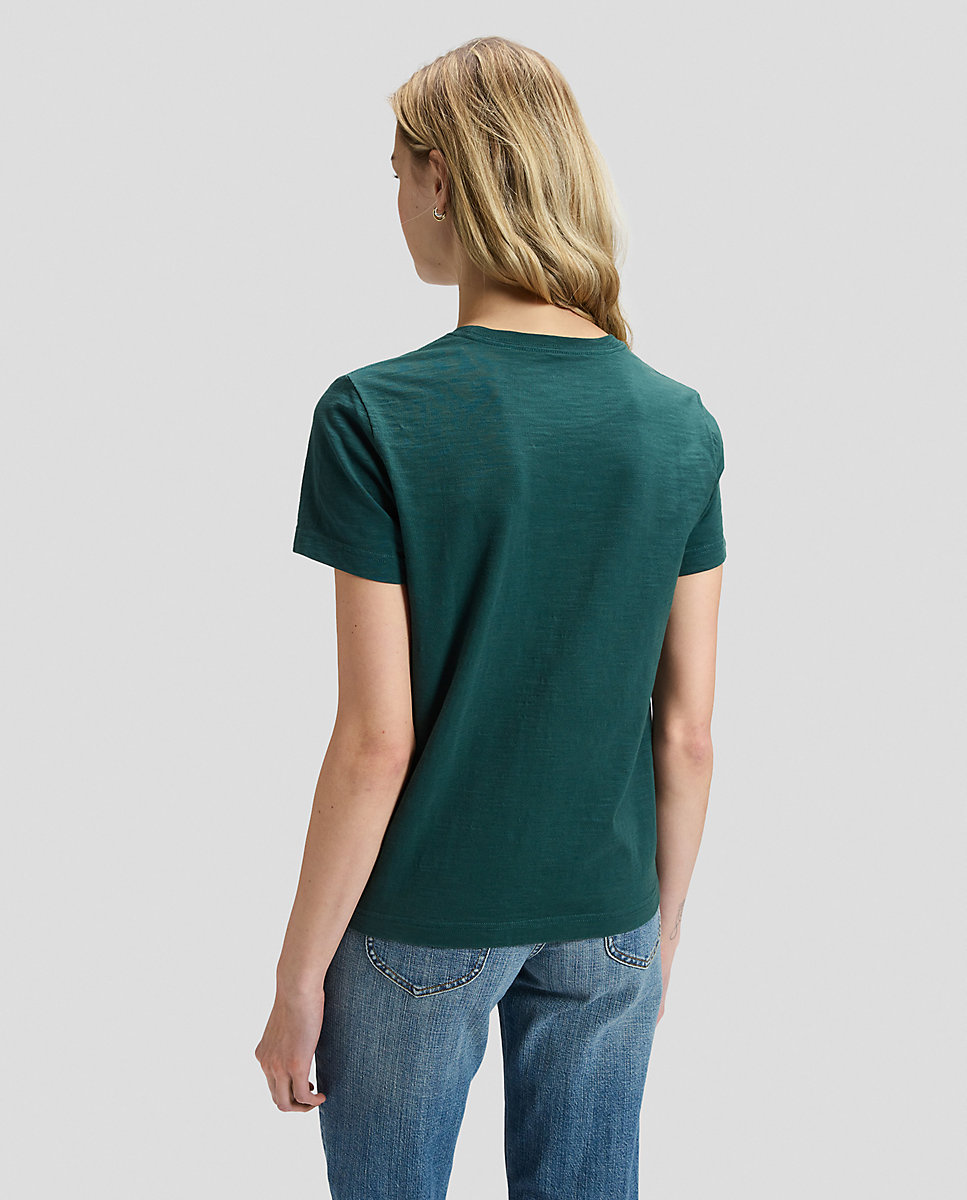 Camiseta de mujer de corte regular y manga corta - Lee - Verde Verde-2