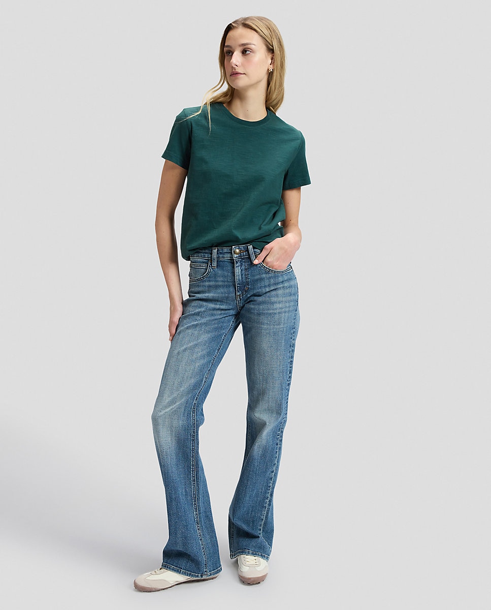 Camiseta de mujer de corte regular y manga corta - Lee - Verde Verde-3