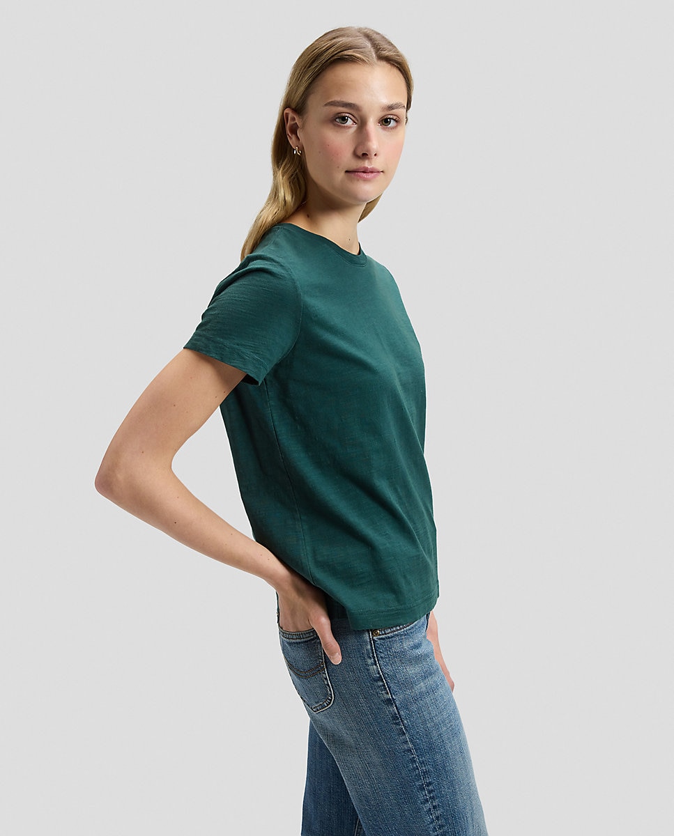 Camiseta de mujer de corte regular y manga corta - Lee - Verde Verde-4