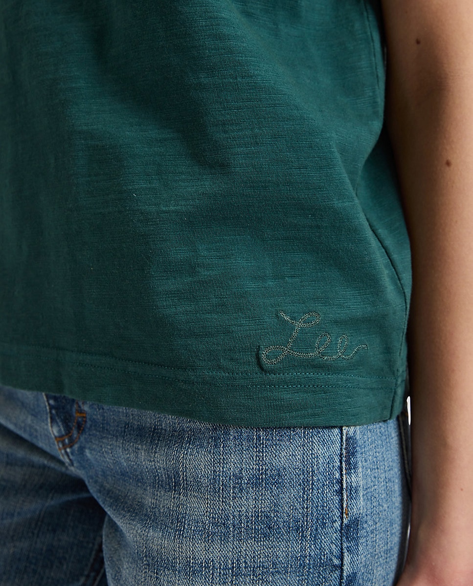 Camiseta de mujer de corte regular y manga corta - Lee - Verde Verde-5