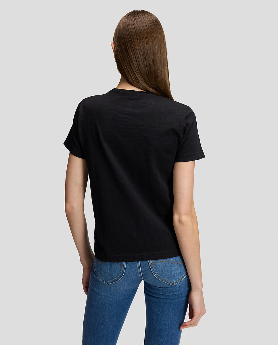 Camiseta de mujer de corte regular y manga corta - Lee - Negro Negro-2