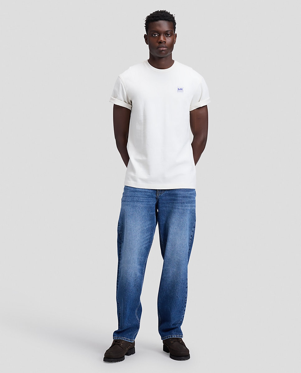 Camiseta de hombre de manga corta de corte relaxed - Lee - Blanco Blanco-3