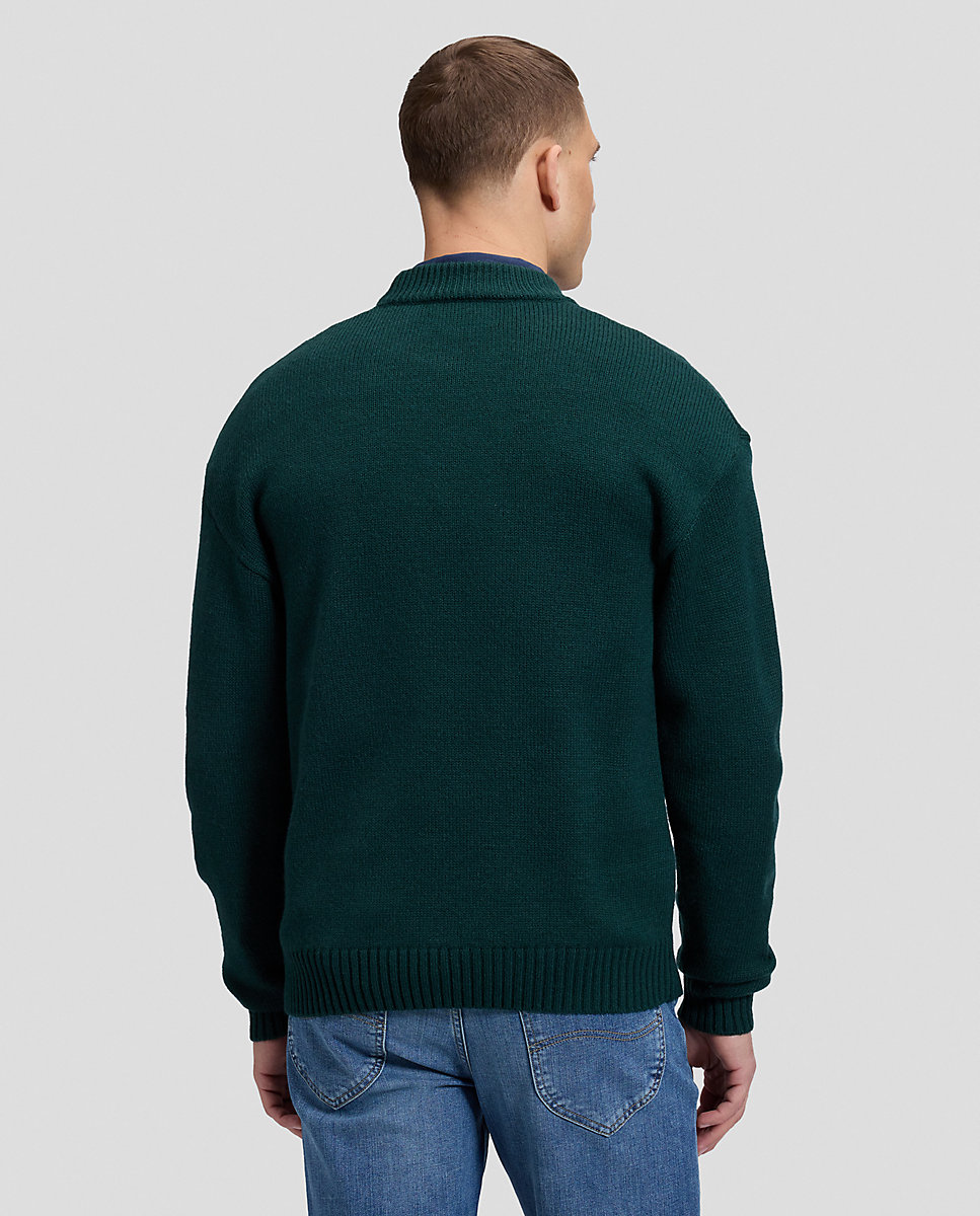 Jersey de hombre en verde de punto acanalado grueso de corte relaxed - Lee - Verde Verde-2