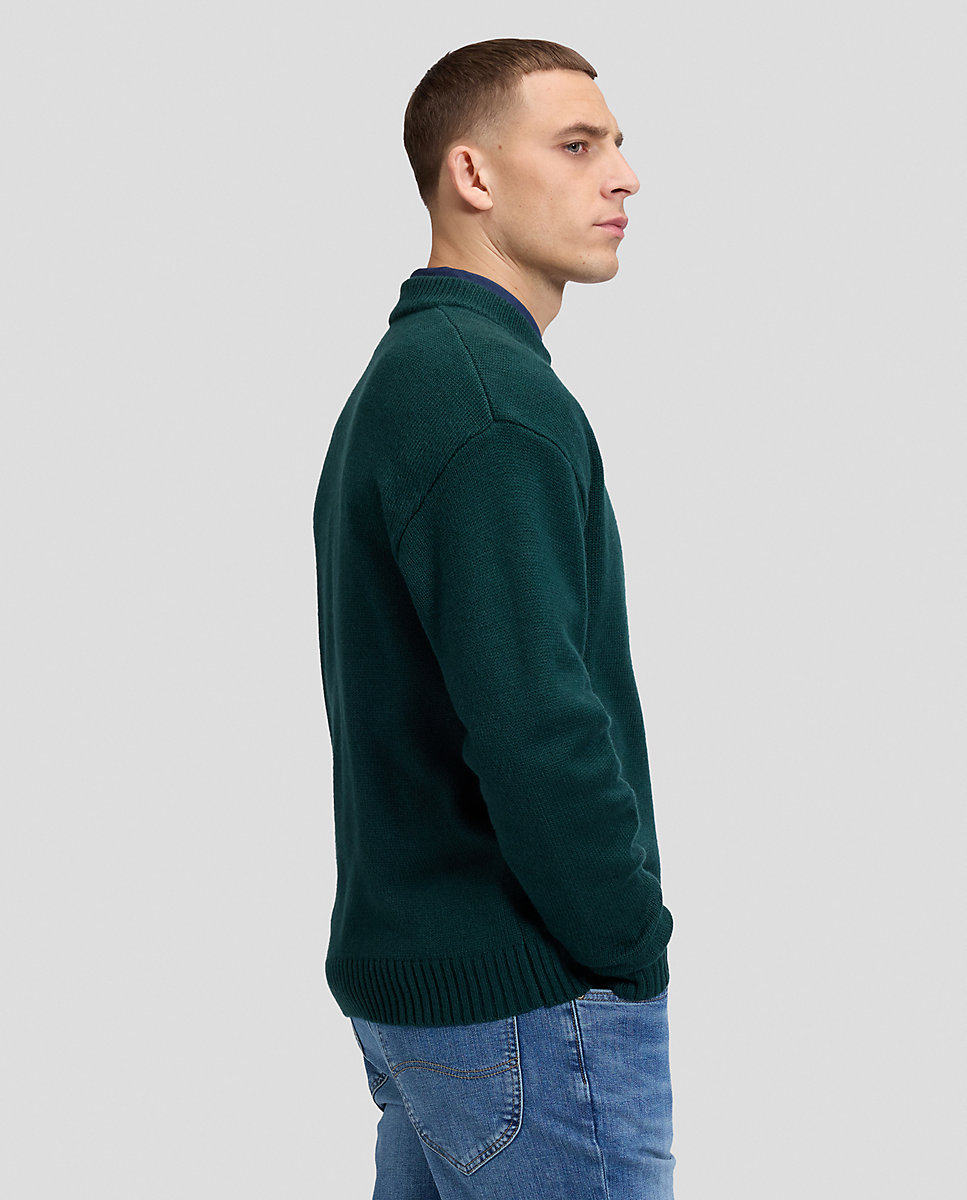 Jersey de hombre en verde de punto acanalado grueso de corte relaxed - Lee - Verde Verde-4
