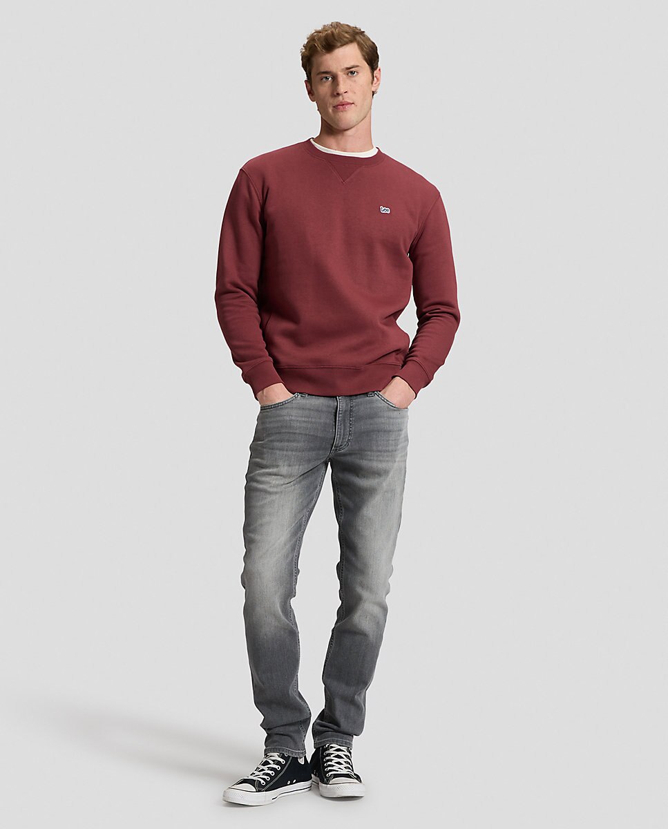 Sudadera lisa de hombre en azul claro - Lee - Rojo Rojo-3