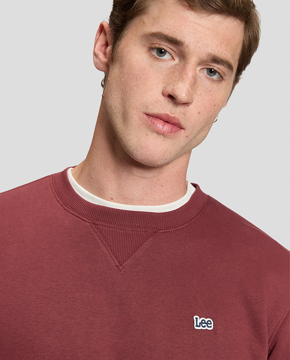 Sudadera lisa de hombre en azul claro - Lee - Rojo Rojo-5