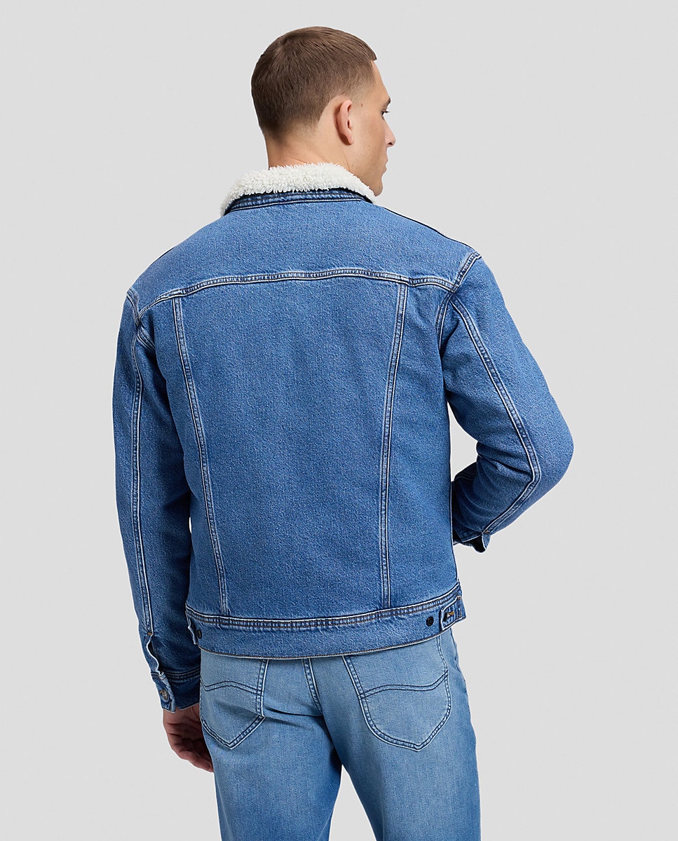 Cazadora vaquera de hombre de corte relaxed con un cálido cuello sherpa - Lee - Azul Azul-2