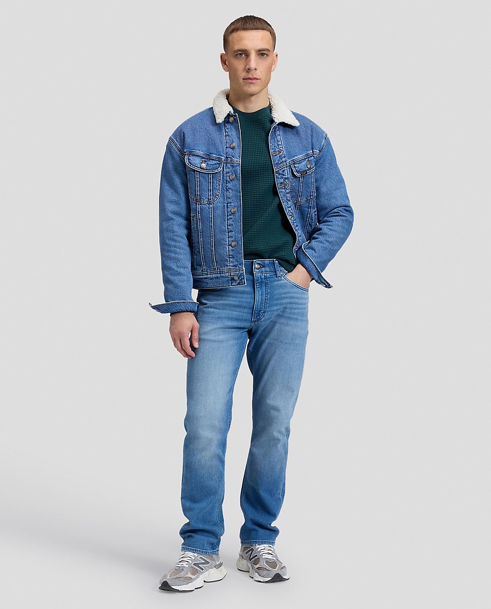 Cazadora vaquera de hombre de corte relaxed con un cálido cuello sherpa - Lee - Azul Azul-3