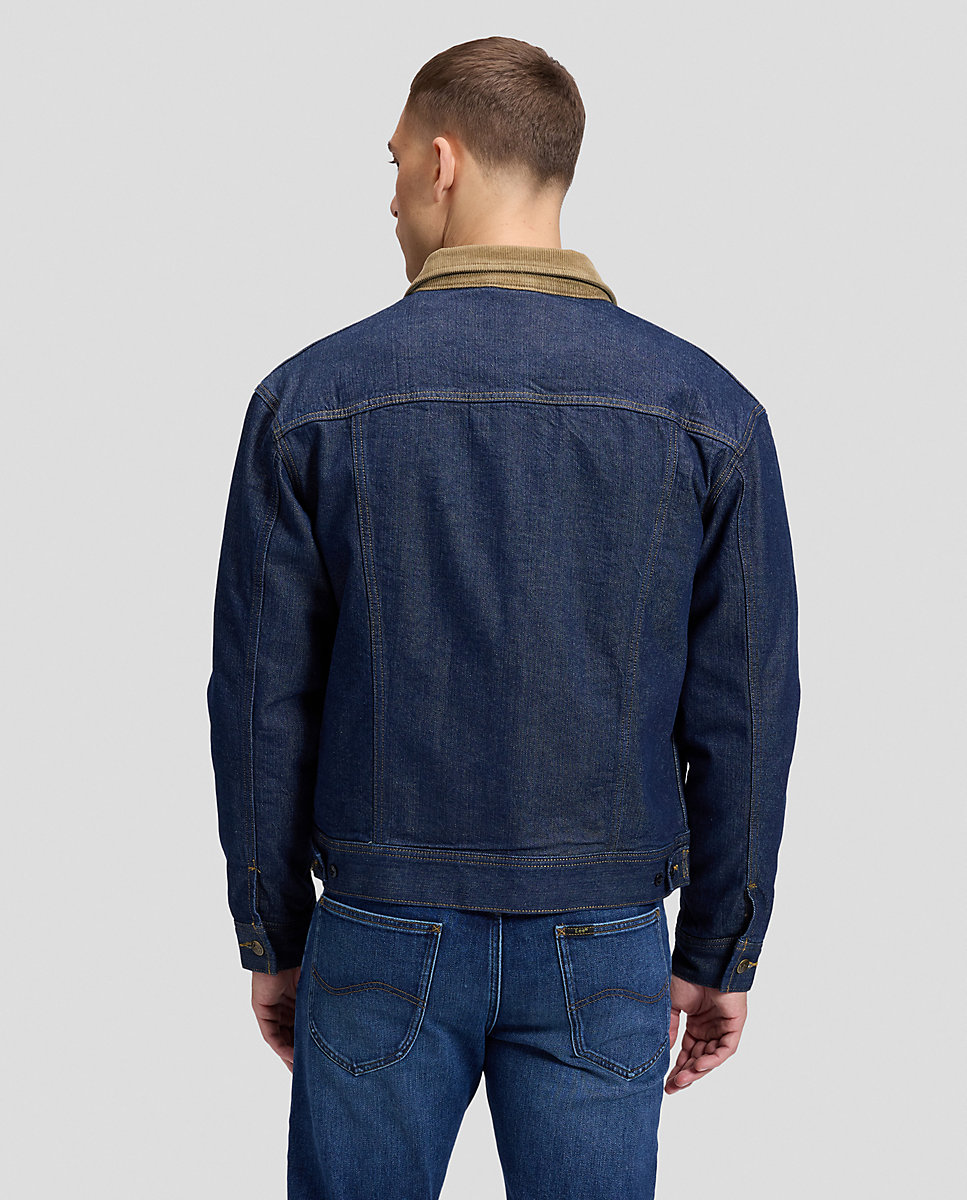 Cazadora vaquera de hombre de corte relaxed cuello de pana y un forro estampado - Lee - Azul Azul-2