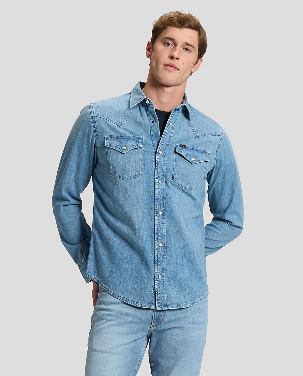 Imagen 1 de Camisa vaquera de hombre de manga larga Azul