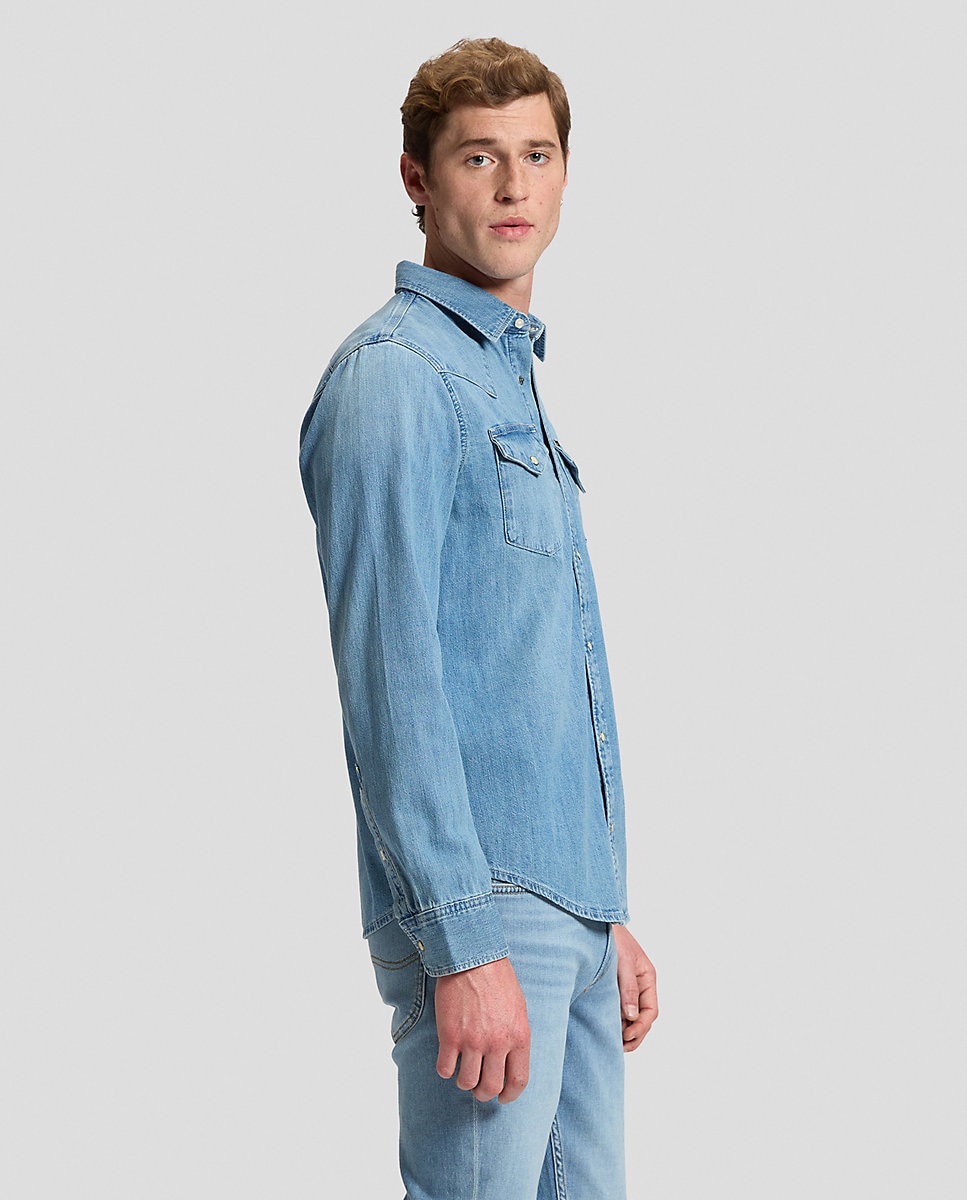 Imagen 4 de Camisa vaquera de hombre de manga larga - Lee - Azul Azul