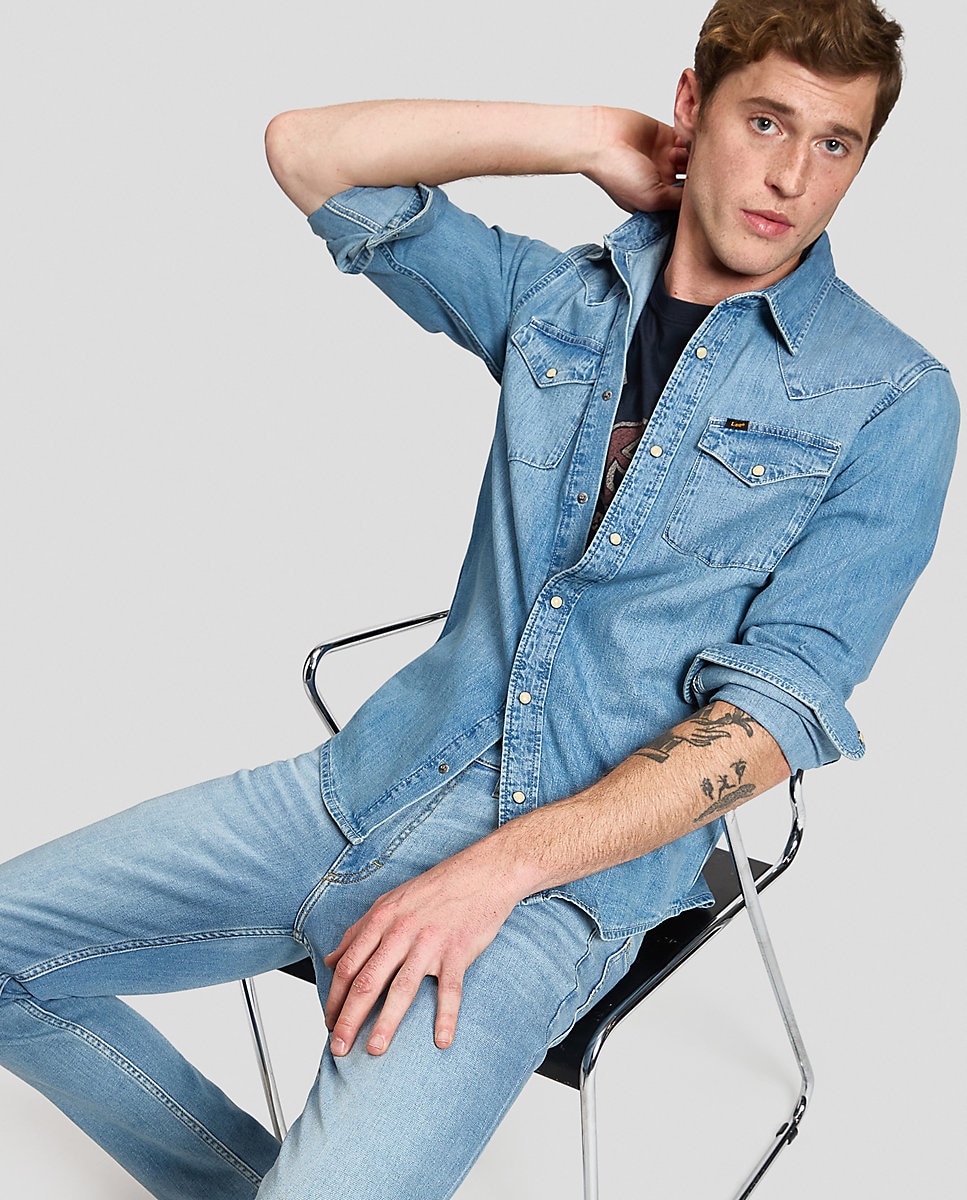 Imagen 6 de Camisa vaquera de hombre de manga larga - Lee - Azul Azul