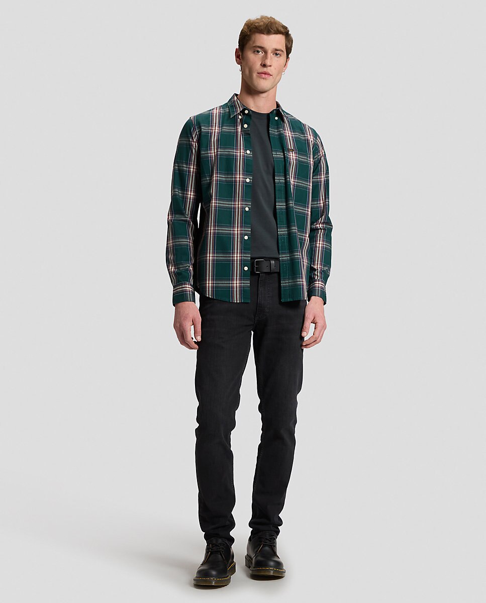 Camisa de hombre de corte regular de cuadros - Lee - Verde Verde-3