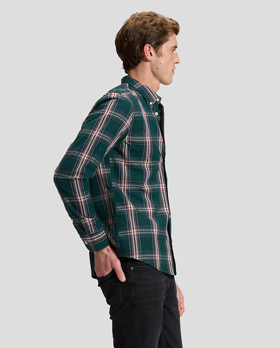 Camisa de hombre de corte regular de cuadros - Lee - Verde Verde-4