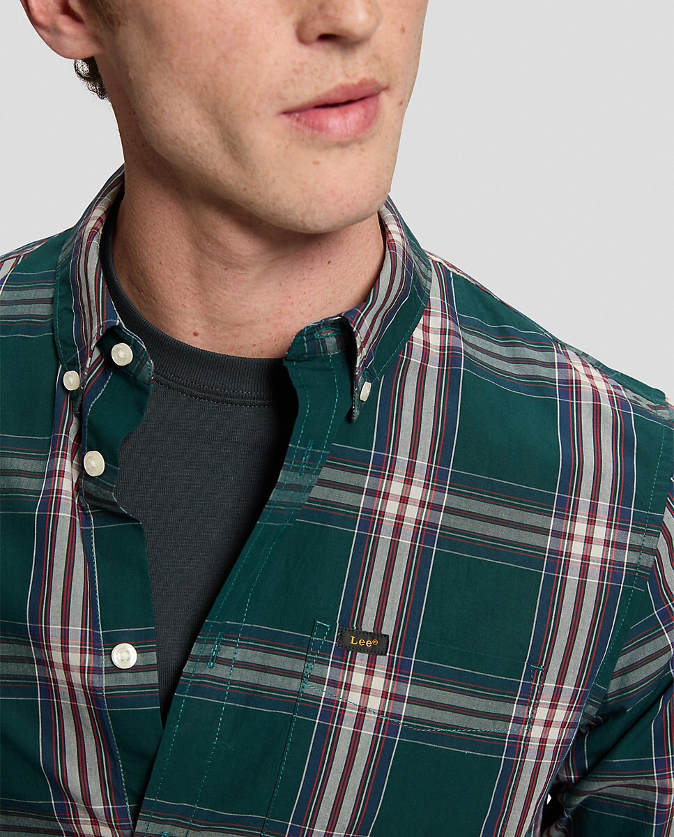 Camisa de hombre de corte regular de cuadros - Lee - Verde Verde-5